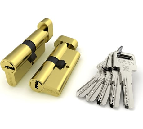 Цилиндровый механизм с вертушкой Fuaro R602/70 mm /30+10+30/ PB латунь 5 кл. 26133