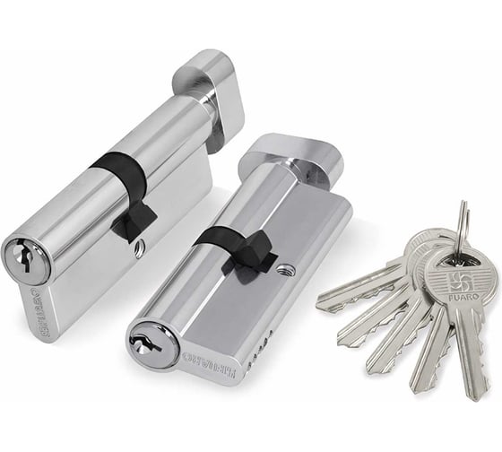 Цилиндровый механизм с вертушкой Fuaro 100 ZM 60 mm /25+10+25/ CP хром 5 кл. 37051