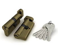 Цилиндровый механизм с вертушкой Fuaro R302/70 mm-BL /30+10+30/ AB бронза 5 кл. БЛИСТЕР 26039