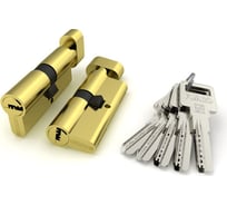 Цилиндровый механизм с вертушкой Fuaro R602/80 mm-BL /35+10+35/ PB латунь 5 кл. БЛИСТЕР 26093