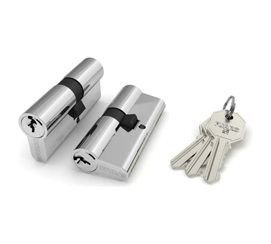 Цилиндровый механизм Fuaro 100 CA 80 mm /30+10+40/ CP хром 3 кл. 21339 1