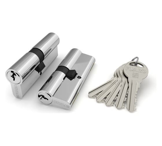 Цилиндровый механизм Fuaro R300/70 mm-BL /30+10+30/ CP хром 5 кл. БЛИСТЕР 26013