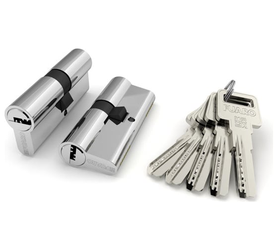 Цилиндровый механизм Fuaro R600/90 mm-BL /50+10+30/ CP хром 5 кл. БЛИСТЕР 26073 1