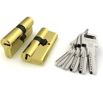 Цилиндровый механизм Fuaro R600/80 mm-BL /30+10+40/ PB латунь 5 кл. БЛИСТЕР 26061
