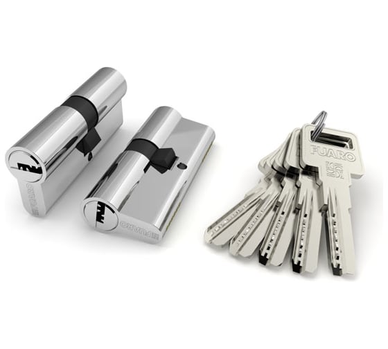 Цилиндровый механизм Fuaro R600/80 mm /35+10+35/ CP хром 5 кл. 26059