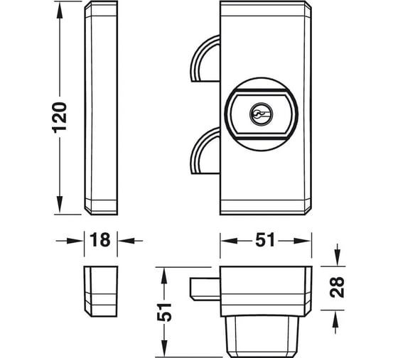 Накладной замок ABUS FTS96 B CL/DFNLI (07228 4) 00032215