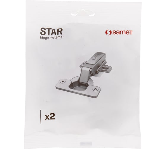 Петля SAMET STAR, изгиб 18 mm, 48AX, Ni, 2 шт. СТ-00001294