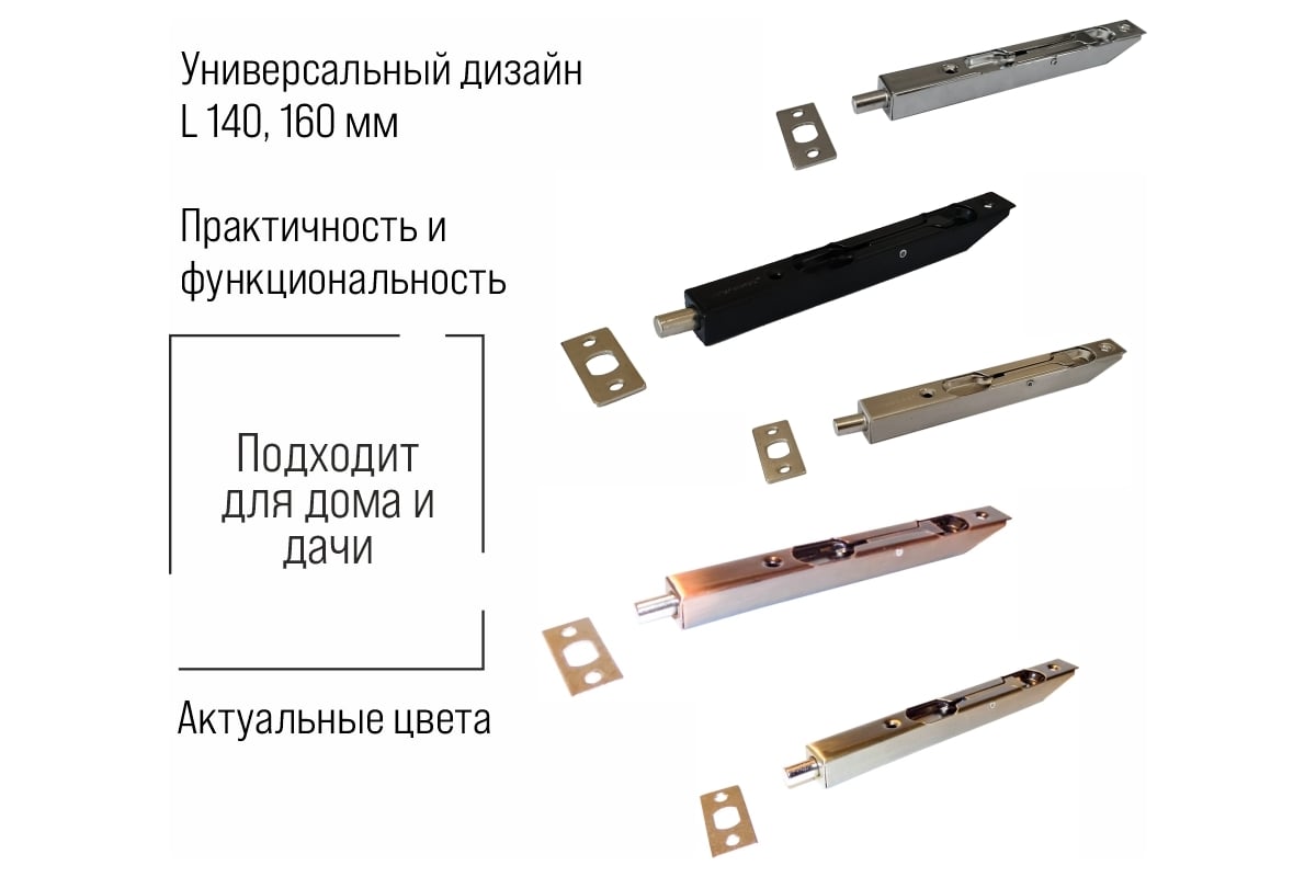 Дверной торцевой ригель trodos l140, никель 205086