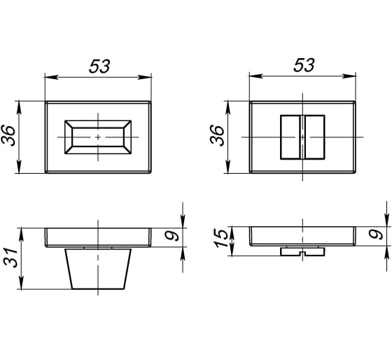 Поворотная ручка ARMADILLO WC-BOLT BK6 UCS BL-26 Черный 41155