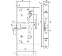 Корпус врезного замка с защелкой для противопожарных дверей fuaro fl 0434 28747