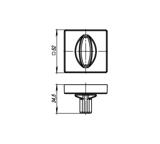 Поворотная ручка ARMADILLO WC-BOLT BK6/USQ BB-17 Коричневая бронза 34537