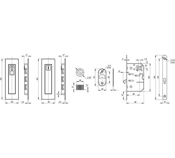 Набор для раздвижных дверей ARMADILLO SH011 URB SN-3 Матовый никель 35767