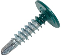 Саморез с прессшайбой Качественный КРЕПЕЖ зеленый опал, 4.2х19 мм, RAL 6026, сверло, 250 шт. 0300210 КЧ