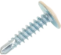 Саморез с прессшайбой Качественный КРЕПЕЖ светлая слоновая кость, 4.2х19 мм, RAL 1015, сверло, 250 шт. 0300218 КЧ