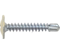 Саморез с прессшайбой Качественный КРЕПЕЖ светлая слоновая кость, 4.2х25 мм, RAL 1015, сверло, 230 шт. 0300220 КЧ