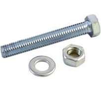 Набор болт с шестигранной головкой, гайка, шайба крепежная техника полная резьба, DIN 933, 5х35 мм, 25 шт. 17824