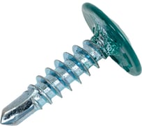 Саморез с прессшайбой Качественный КРЕПЕЖ зеленый опал, 4.2х16 мм, RAL 6026, сверло, 250 шт. 0300208 КЧ