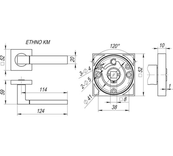 Раздельная ручка Fuaro ETHNO KM SN/CP-3 23661