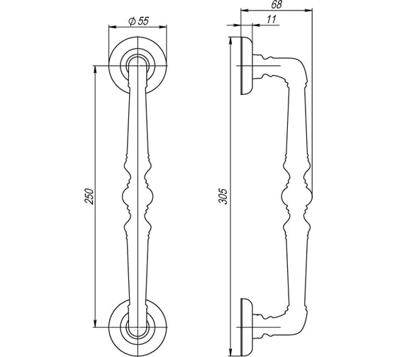 Ручка-скоба Fuaro PALAZZO PULL SM RB-10 французское золото 1 штука 35299
