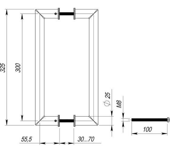 Ручка-скоба Fuaro PH-23-25/300-INOX нержавейка 35831