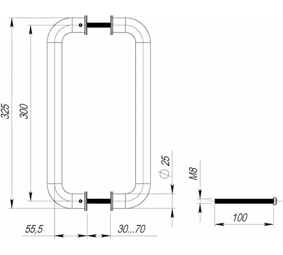 Ручка-скоба Fuaro PH-21-25/300-INOX нержавейка 35825