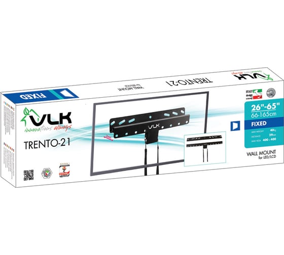 Кронштейн для LED/LCD телевизоров VLK 26-65, max 40 кг, настенный TRENTO-21