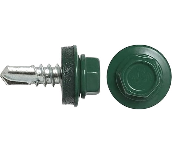 Саморез ШГК Доброга 5,5x19 мм, темно-зеленый RAL6005, 250 шт. ЦБ-00030766