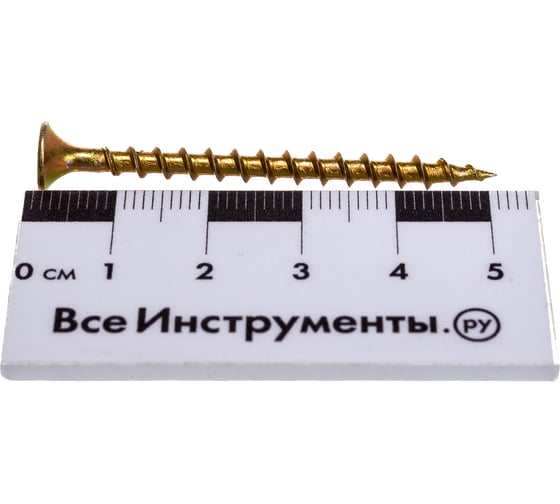 Саморезы с потайной головкой и крупным шагом Профикреп жёлтый цинк, 3,5х51 150 шт 2034906235