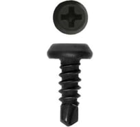 Саморез Доброга полуцилиндрическая, 3.5x11 мм, оксидированный, сверло,100 шт. ЦБ-00029288