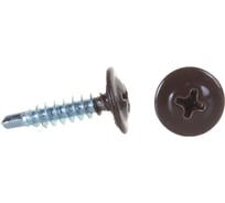 Саморез Доброга пресс-шайба, 4.2x19 мм, цинк, сверло, 100 шт. RAL8017 Коричневый темный ТД-00015939