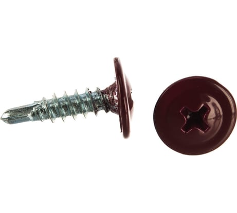 Саморез Доброга пресс-шайба, 4.2x19 мм, цинк, сверло, 100 шт. RAL3005 Красное вино ТД-00015949