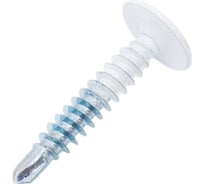 Саморез Доброга пресс-шайба, 4.2x25 мм, цинк, сверло, 50 шт. RAL9003 белый ЦБ-00017749