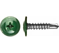 Саморез Доброга пресс-шайба, 4.2x16 мм, цинк, сверло, 100 шт. RAL6002 Зеленый светлый ТД-00016002