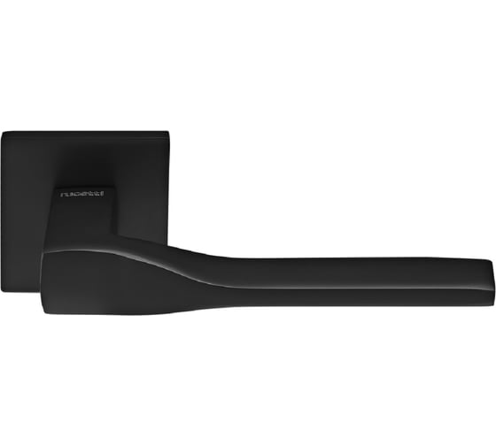 Ручка дверная Rucetti RAP 27 SLIM-S BL, на квадратной розетке 6 мм, цвет - черный 9014608 1