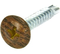 Саморез BULLIT ПШ сверло, усиленный, покрытие Printech 4,2х13 темный дуб 25 шт. 14-0019760