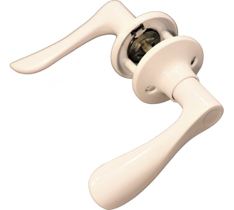 Дверная защелка-ручка Левша NORBEL 891 PS без ключа, без фиксатора, белая У4-6851.Б