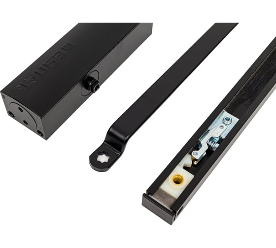 Дверной доводчик БУЛАТ PROFI ДД 802/3 AH-B 40-80 кг, черный, морозостойкий, со скользящей тягой 15012