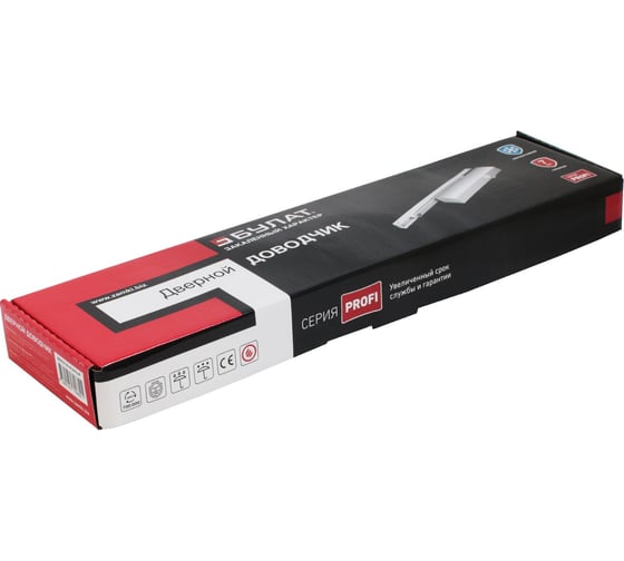 Дверной доводчик БУЛАТ PROFI ДД 802/5 BH-W 25-120 кг, белый, со скользящей тягой, морозостойкий 15649