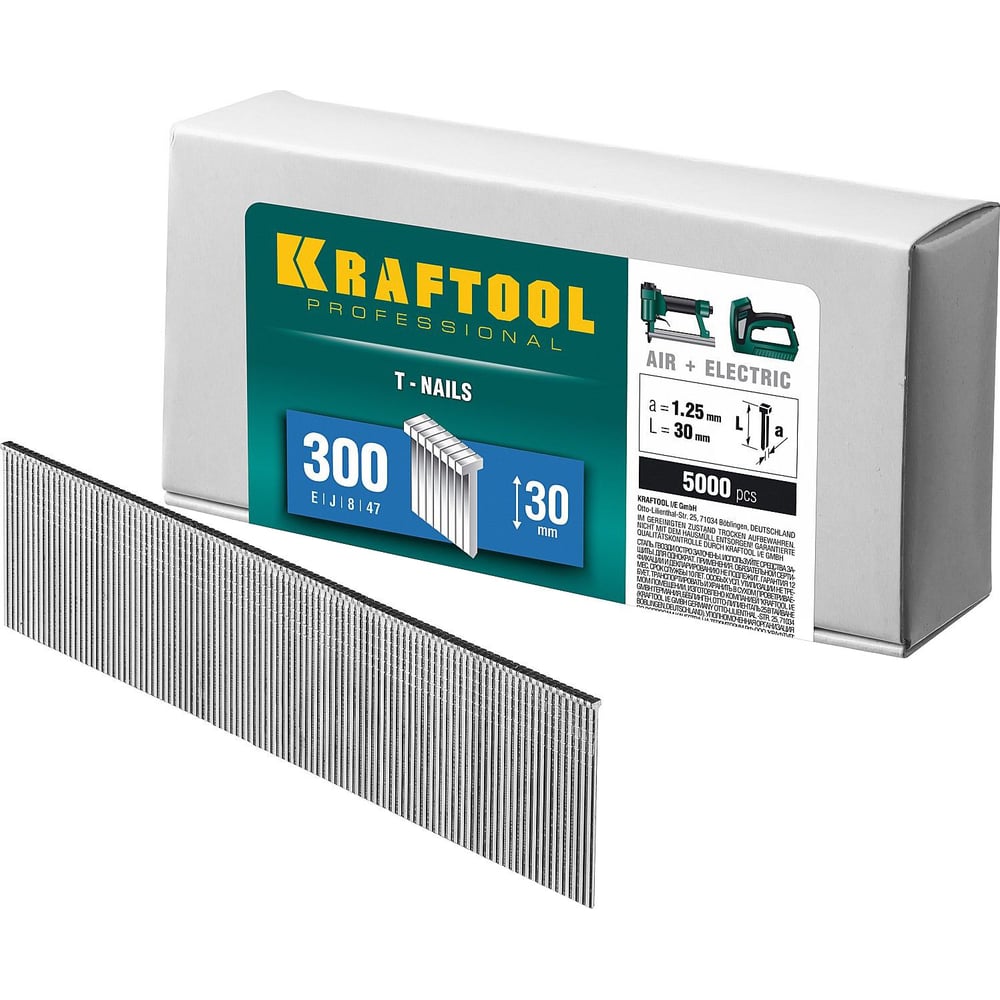 Гвозди для нейлера KRAFTOOL тип 18GA (47/300/F) 30 мм, 5000 шт, 31785 ...