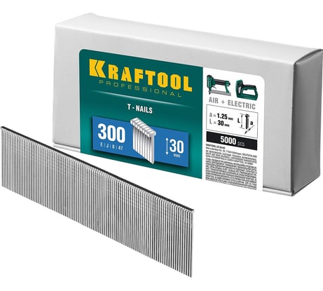 Гвозди для нейлера KRAFTOOL тип 18GA (47/300/F) 30 мм, 5000 шт, 31785-30