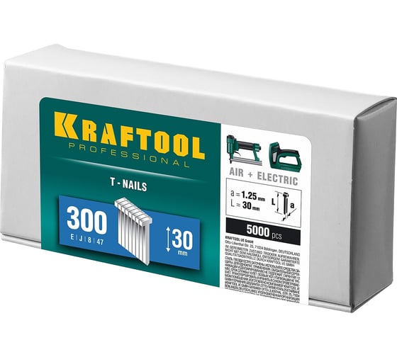 Гвозди для нейлера KRAFTOOL тип 18GA (47/300/F) 30 мм, 5000 шт, 31785-30