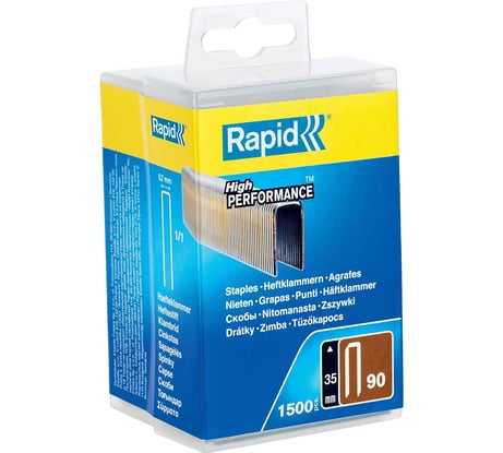 Закаленные Супертвердые узкие скобы Rapid тип 90 35 мм 1500 шт. 5000126