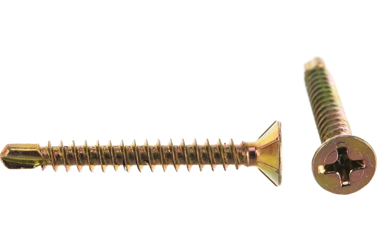 Саморезы для монтажа окон Стройбат желтый цинк с буром 3.9х32 мм 500 шт ...