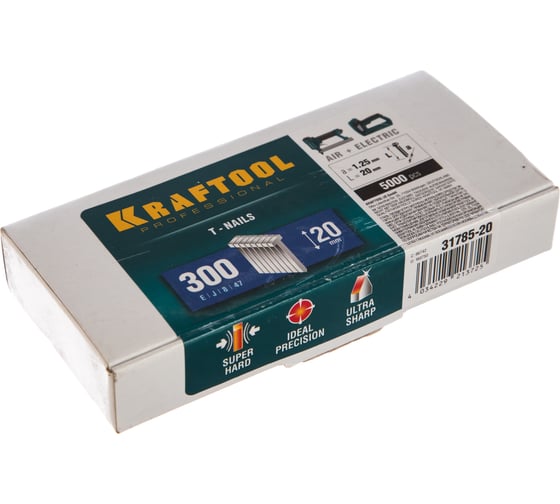 Гвозди для нейлера KRAFTOOL тип 18GA (47/300/F) 20 мм, 5000 шт, 31785-20