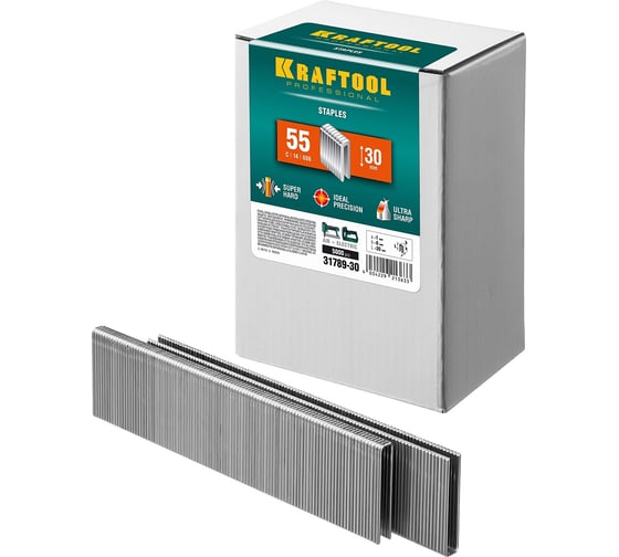Скобы для степлера KRAFTOOL тип 18GA (55/90/C) 30мм, 5000 шт, 31789-30