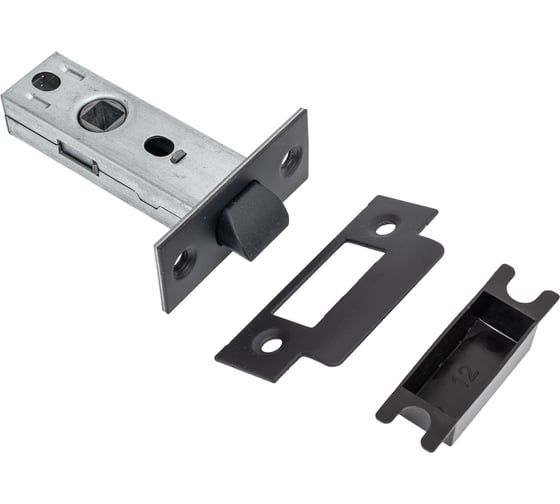 Комплект для межкомнатной двери PAULINIDOR ручки 527-03, защелка 5-45 plastic, петли 2 шт, черный 527-03 5-45 2S BL