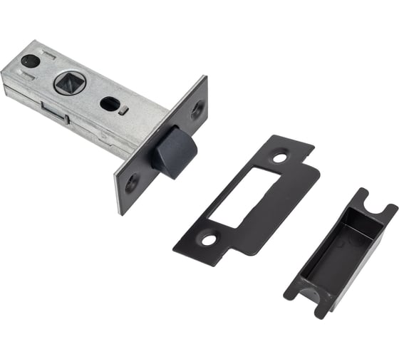 Комплект для межкомнатной двери PAULINIDOR ручки 543-03 slim, защелка 5-45 pl, черный 543-03slim5-45plBL