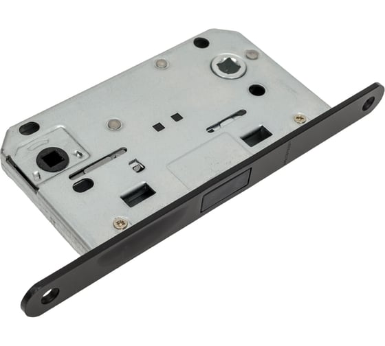 Комплект для межкомнатной двери PAULINIDOR ручки 543-03 slim, сантехническая магнитная защелка 5096, черный 543-03slim5096BL