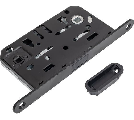 Комплект для межкомнатной двери PAULINIDOR ручки 543-03 slim, сантех. магнитная защелка 5096, завертка AL 03 slim, врез. петли 2 шт, черный 543-03slim5096AL034SBL
