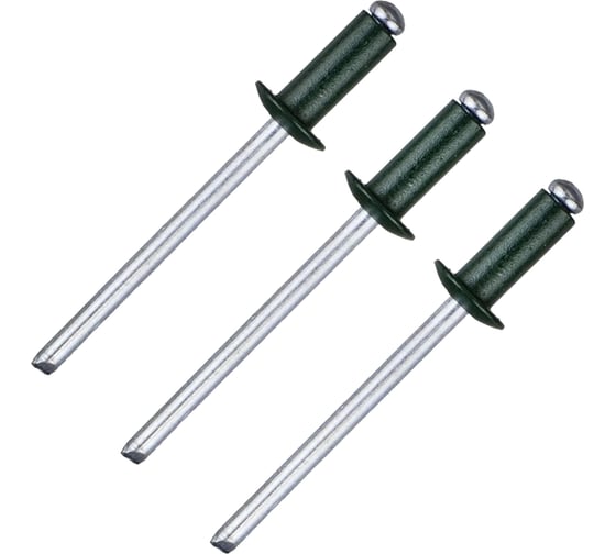 Вытяжная заклепка Daxmer 4,0х10 алюм/сталь RAL 6005, 1000 шт 00000307921